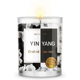 Magnificent 101 Set of 3 Long-Lasting Yin Yang Aromatherapy Candles10.5 Oz - 42-Hour Burn 100% Soy Wax, Herbs  Ideal for Meditation
