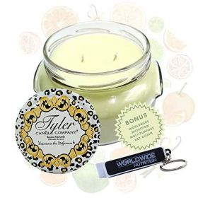 Tyler Candle Company Limelight Jar Candle - Luxurious Scented Candle with Essential Oils - Long Burning Candles 110-120 Hours - Large Candle 22 oz wit
