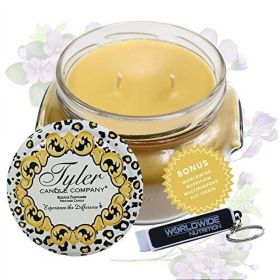 Tyler Candle Company Icon Jar Candle - Luxurious Scented Candle with Essential Oils - Long Burning Candles 110-120 Hours - Large Candle 22 oz with Wor
