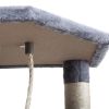 Multi-Level Cat Condo with pentagonal cat litter for Kittens Tall Cat Climbing Stand with Plush Toys - light gray XH