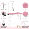 32"L Adjustable Foldable Pet Grooming Table, Pink