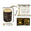 100% Soy Wax Candle in Black Grey Marble Ceramic Jar 15oz 60+ Hour Gray