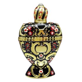 10ML Vintage Perfume Bottle Black Heart Shaped Glass Perfume Dispenser Bottle Essential Oil Empty Bottle Refillable Container