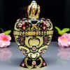 10ML Vintage Perfume Bottle Black Heart Shaped Glass Perfume Dispenser Bottle Essential Oil Empty Bottle Refillable Container