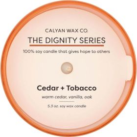 Calyan Wax Co. Brown Cedar Tobacco Glass Tumbler Candle, 5.3 OZ