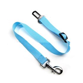 Retractable Pet Car Safety Belt Traction Rope (Option: Sky Blue-2.5x70cm)