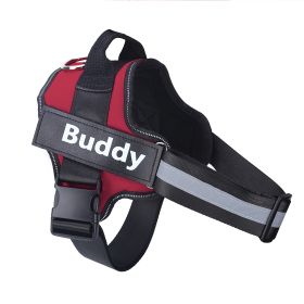 Dog Harness No Pull Reflective Breathable Adjustable Pet (Option: Red-M)