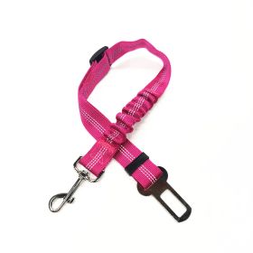 Pet Car Reflective Elastic Seat Belt Dog Car Buffer Dog Leash (Option: Purplish Red-74cm)