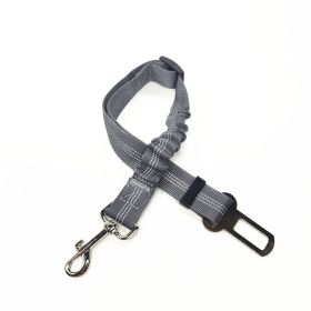 Pet Car Reflective Elastic Seat Belt Dog Car Buffer Dog Leash (Option: Gray-74cm)