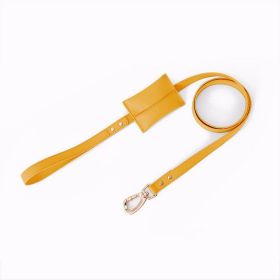 Small Dog Soft Leather Pet Box Leash (Option: Traction ropebright yellow-150cmX2cm)