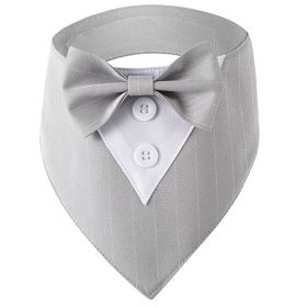 Pet Tie Banquet Suit Triangular Binder (Option: Striped Gray-S)