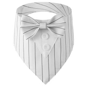 Pet Tie Banquet Suit Triangular Binder (Option: White Striped-XS)