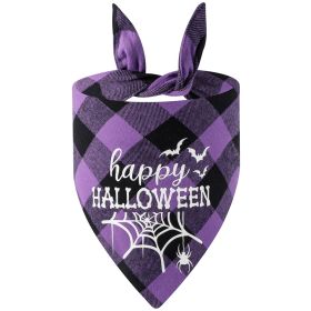 Plaid Luminous Halloween Pet's Saliva Towel (Option: Double Layer Style 5-65x45x45)