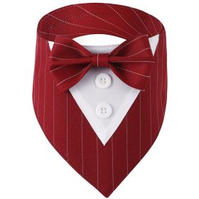 Pet Tie Banquet Suit Triangular Binder (Option: Striped Red-S)