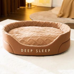 Warm Thick Sponge Cat Nest Small Removable And Washable (Option: L-Brown Velvet Nest Thick Pad)