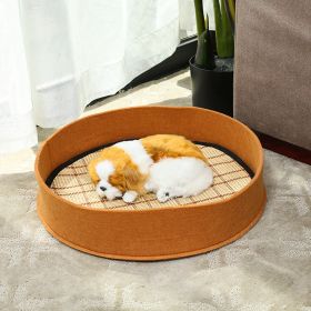 Pet Ice Mat Cat Nest Cooling Wear-resistant Universal (Option: Khaki-Large Size 50X50X8CM)