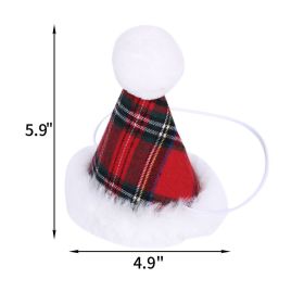 Pet Christmas Party Dress Up Dog Triangular Binder (Option: Red Plaid Bow Tie)