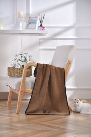 Solid Color Printed Microfiber Pet Towel (Option: Brown-70cmx140cm)