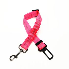 Pet Car Reflective Elastic Seat Belt Dog Car Buffer Dog Leash (Option: Pink-74cm)