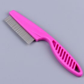 Pet Supplies Dogs And Cats Flea Comb Fine Teeth (Option: Pink-Small Size)