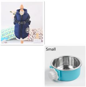 Waterproof Dog Clothes Winter Dog Coat With Harness Warm Pet Clothing Big Dog Jacket Chihuahua Labrador Coat Costume (Option: Blue-L)