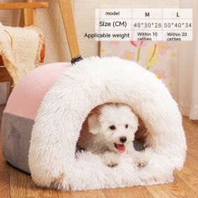 Splicing Portable Pet Bed Portable Warm (Option: Splicing Portable Pink-M)