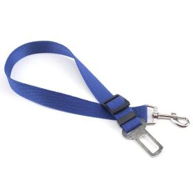 Retractable Dog Safety Belt Car Safety Belt For Pet Dog Supplies Car Safety Buckle (Color: Blue)