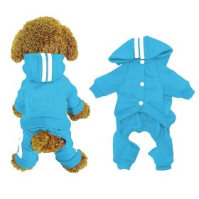 Casual Pet Dog Striped Hoodie Sweatpants Suits (Type: Light BlueS)