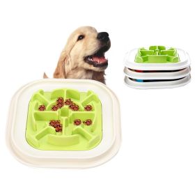 ABS Creative Dog Cat Feeders Anti Choke Food Separate Bowl Non-toxic Pet Plate Kitten Puppy Slow Eating Accessories (Color: Blue)
