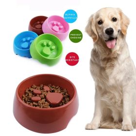 Pet Supplies Dogs Cats Cute Anti-choke Bowl Slow Food Bowl Thickened Plastic Bowl Pet Single Bowl Obesity Prevention Puzzle Bowl (Color: Green)