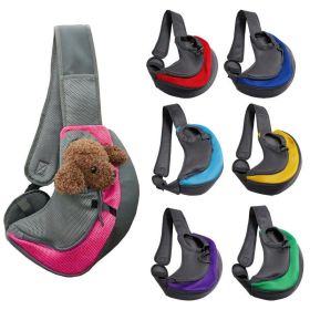 Outdoor Travel Pet Puppy Carrier Handbag Pouch Mesh Oxford Single Shoulder Bag Sling Mesh Comfort Travel Tote Shoulder Bag (Color: Green)