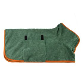 Pet Bath Towel For Dog & Cat; Microfiber Dog Bathrobe; Absorbent Cat Towel; Quick Dry Pet Bathrobe (Color: Dark Green)