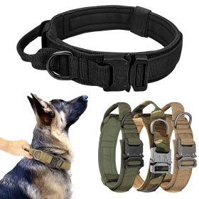 Tactical Pet Collar; Dog Collar With Handle; Military Heavy Duty Dog Collars For Medium Large Dogs (Color: Military Blue)
