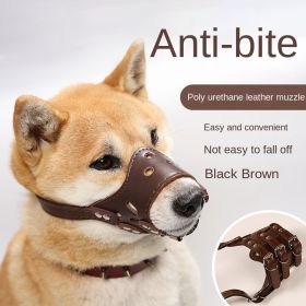 Dog mouth mask; anti-barking; anti-bite; dog mouth cover; puppy medium and large dogs; small dog masks; teddy golden retriever barker (colour: Black muzzle)