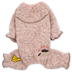 Touchdog Bark-Zz Designer Soft Cotton Full Body Thermal Pet Dog Jumpsuit Pajamas (Color: Pink)