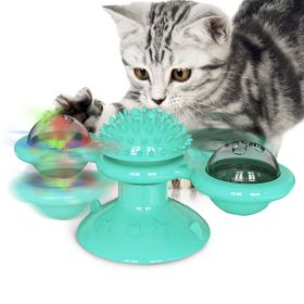 New Stylish Cat Toys For Kitten  Design Windmill And Fish (Color: Green)