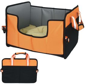 Pet Life 'Travel-Nest' Folding Travel Cat and Dog Bed (Color: Orange)