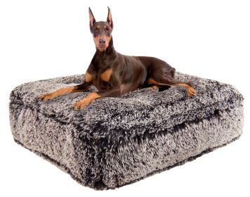 Frosted Willow Luxury Extra Plush Faux Fur Rectangle Bed- Pet Dog Bed - Large (size: l-46"x35")