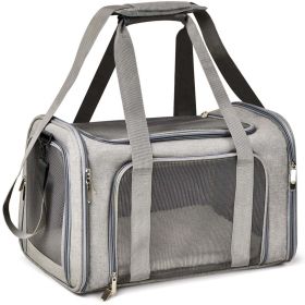 Pet Carrier for Cats, Dogs and Puppies, Gray, (Suitable For Daily Travel), 22 Lbs (size: 22)