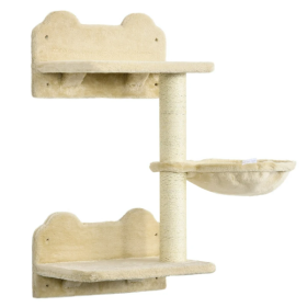 Kitten Activity Center With Condo Modern Cat Tree Tower Cat Activity Tower (Color: Beige)