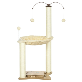 Kitten Activity Center With Condo Modern Cat Tree Tower Cat Activity Tower (Color: Beige A)