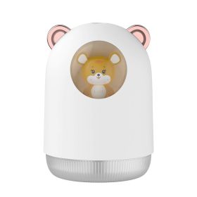 300ML USB Tiger Decoration Mini Air Humidifier With LED Light; Auto Shut-off Aroma Essential Oil Diffuser (Color: White)