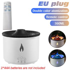 Volcanic Flame Aroma Diffuser Air Humidifier Essential Oil Diffusers Smoke Ring Volcano Eruption Fragrance Machine Indoor Gifts (Ships From: CN, Color: EU plug)