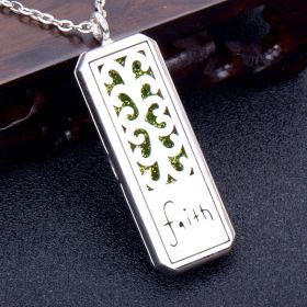 Square Essential Oil Necklace Openable Silver Pendant Perfume Accessories (Style: Y)