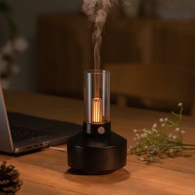 2023 New Design Ultrasonic Smart Humidifier 130ml Essential Oil Aroma Diffuser Candlelight Aroma Diffuser for Home (Color: black)