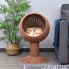 Modern Cat Bed Fancy Design Espresso Color Wicker Lounge