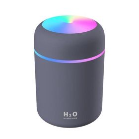 USB Cool Mist Sprayer Portable 300ml Electric Air Humidifier Aroma Oil Diffuser with Colorful Night Light for Home Car (Color: black)