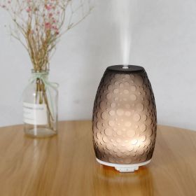 Water Drop Resin Aroma Diffuser Aroma Diffuser Humidifier 130ml Humidifier Warm White Essential Oil Lamp Hollow Machine (Color: black)