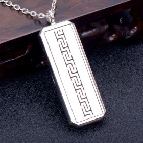 Square Essential Oil Necklace Openable Silver Pendant Perfume Accessories (Style: 32)