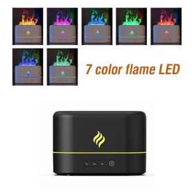 1pc Simulation Flame Ultrasonic Humidifier; Aromatherapy Diffuser; 7 Colors Lighting Diffuser; USB Free Filter Essential Oil Diffuser Air Freshener Fo (Color: black)